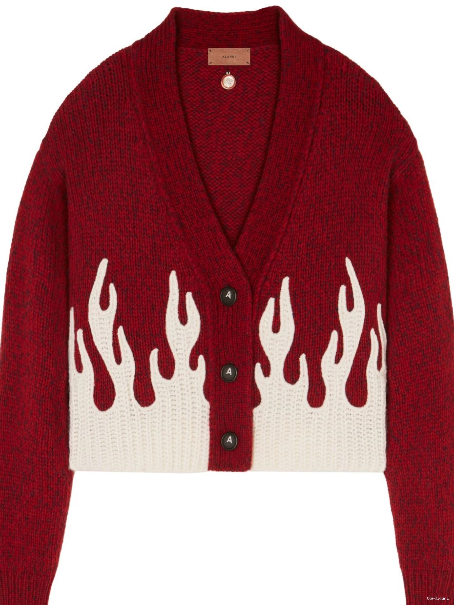 Affordable Women cropped cardigan Alanui flame-motif 0717
